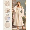 image:imageScarlet Darkness Renaissance Costume Women Bell Sleeve Medieval Dress MaxiCream