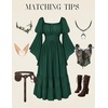 image:imageScarlet Darkness Renaissance Costume Women Bell Sleeve Medieval Dress MaxiGreen