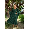 image:imageScarlet Darkness Renaissance Costume Women Bell Sleeve Medieval Dress MaxiGreen