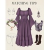 image:imageScarlet Darkness Renaissance Costume Women Bell Sleeve Medieval Dress MaxiViolet