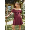image:imageScarlet Darkness Renaissance Costume Women Corset Mini Fairy DressesWine Red