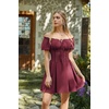 image:imageScarlet Darkness Renaissance Costume Women Corset Mini Fairy DressesWine Red