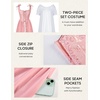 image:imageScarlet Darkness Renaissance Costume Women Medieval Fairy Corset DressLight Pink