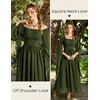 image:imageScarlet Darkness Renaissance Costume Women Off the Shoulder Fairy DressArmy Green