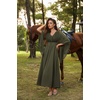image:imageScarlet Darkness Renaissance Costume Women Pirate Medieval Maxi DressOlive Green