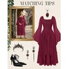 image:imageScarlet Darkness Renaissance Costume Women Ren Faire Dress Fairy DressesWine Red