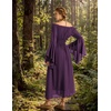 image:imageScarlet Darkness Renaissance Dress Women Peasant Medieval Pirate CostumeDark Purple