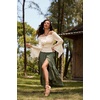 image:imageScarlet Darkness Renaissance Shirt Women Bell Sleeve Off the Shoulder TopBeige