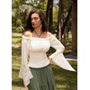 image:imageScarlet Darkness Renaissance Shirt Women Bell Sleeve Off the Shoulder TopBeige