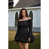 image:imageScarlet Darkness Renaissance Shirt Women Bell Sleeve Off the Shoulder TopBlack
