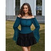 image:imageScarlet Darkness Renaissance Shirt Women Bell Sleeve Off the Shoulder TopBlue