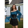 image:imageScarlet Darkness Renaissance Shirt Women Bell Sleeve Off the Shoulder TopBlue
