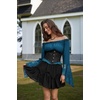 image:imageScarlet Darkness Renaissance Shirt Women Bell Sleeve Off the Shoulder TopBlue