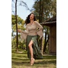 image:imageScarlet Darkness Renaissance Shirt Women Bell Sleeve Off the Shoulder TopKhaki
