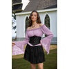 image:imageScarlet Darkness Renaissance Shirt Women Bell Sleeve Off the Shoulder TopPurple