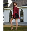 image:imageScarlet Darkness Renaissance Shirt Women Bell Sleeve Off the Shoulder TopRed