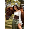 image:imageScarlet Darkness Renaissance Shirt Women Bell Sleeve Off the Shoulder TopWhite