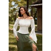 image:imageScarlet Darkness Renaissance Shirt Women Bell Sleeve Off the Shoulder TopWhite