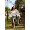 image:imageScarlet Darkness Renaissance Shirt Women Bell Sleeve Off the Shoulder TopWhite