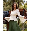 image:imageScarlet Darkness Renaissance Shirt Women Peasant Pirate Off Shoulder TopsBeige