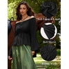 image:imageScarlet Darkness Renaissance Shirt Women Peasant Pirate Off Shoulder TopsBlack