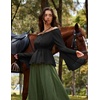 image:imageScarlet Darkness Renaissance Shirt Women Peasant Pirate Off Shoulder TopsBlack