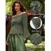 image:imageScarlet Darkness Renaissance Shirt Women Peasant Pirate Off Shoulder TopsGreen