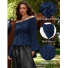image:imageScarlet Darkness Renaissance Shirt Women Peasant Pirate Off Shoulder TopsNavy Blue