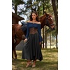 image:imageScarlet Darkness Renaissance Shirt Women Peasant Pirate Off Shoulder TopsNavy Blue
