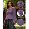 image:imageScarlet Darkness Renaissance Shirt Women Peasant Pirate Off Shoulder TopsPurple
