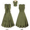 image:imageScarlet Darkness Renaissance Steampunk Dress Lace Up Gothic Pirate CostumeArmy Green