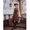 image:imageScarlet Darkness Renaissance Steampunk Dress Lace Up Gothic Pirate CostumeBrown