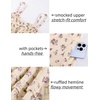 image:imageScarlet Darkness Smocked Floral Sundresses Women Teens Summer Spring DressBeige Purple Floral