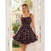 image:imageScarlet Darkness Smocked Floral Sundresses Women Teens Summer Spring DressBlack Pink Floral