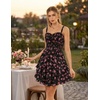 image:imageScarlet Darkness Smocked Floral Sundresses Women Teens Summer Spring DressBlack Pink Floral