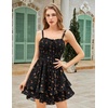 image:imageScarlet Darkness Smocked Floral Sundresses Women Teens Summer Spring DressBlack Yellow Ditsy Floral