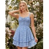 image:imageScarlet Darkness Smocked Floral Sundresses Women Teens Summer Spring DressBluewhite Floral