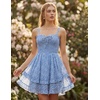 image:imageScarlet Darkness Smocked Floral Sundresses Women Teens Summer Spring DressBluewhite Floral