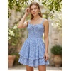 image:imageScarlet Darkness Smocked Floral Sundresses Women Teens Summer Spring DressBluewhite Floral