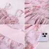 image:imageScarlet Darkness Smocked Floral Sundresses Women Teens Summer Spring DressBlush Pink Floral