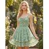 image:imageScarlet Darkness Smocked Floral Sundresses Women Teens Summer Spring DressGreenwhite Floral