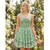 image:imageScarlet Darkness Smocked Floral Sundresses Women Teens Summer Spring DressGreenwhite Floral