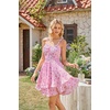 image:imageScarlet Darkness Smocked Floral Sundresses Women Teens Summer Spring DressPink Floral