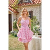image:imageScarlet Darkness Smocked Floral Sundresses Women Teens Summer Spring DressPink Floral