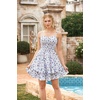 image:imageScarlet Darkness Smocked Floral Sundresses Women Teens Summer Spring DressWhite Blue Floral