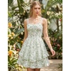 image:imageScarlet Darkness Smocked Floral Sundresses Women Teens Summer Spring DressWhite Green Floral