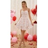 image:imageScarlet Darkness Smocked Floral Sundresses Women Teens Summer Spring DressWhite Pink Floral