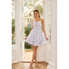 image:imageScarlet Darkness Smocked Floral Sundresses Women Teens Summer Spring DressWhite Purple Floral