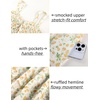 image:imageScarlet Darkness Smocked Floral Sundresses Women Teens Summer Spring DressWhite Yellow Floral