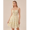 image:imageScarlet Darkness Smocked Floral Sundresses Women Teens Summer Spring DressWhite Yellow Floral
